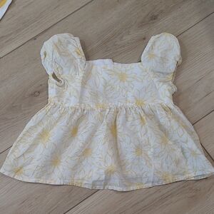 Joie White Baby Top with Yellow Floral Accents 4t